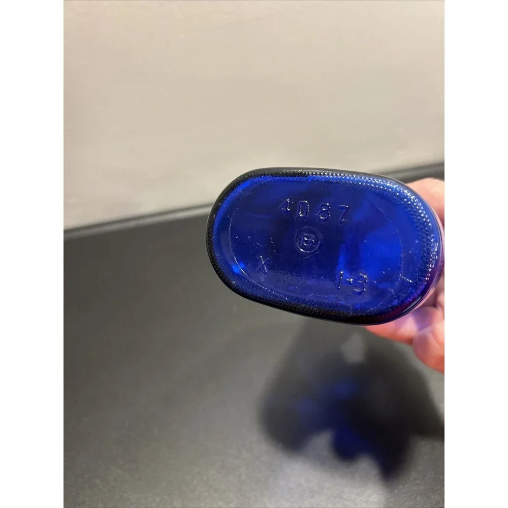 Brockway Milk Magnesia Cobalt Blue Bottle 1930-1940 Vintage